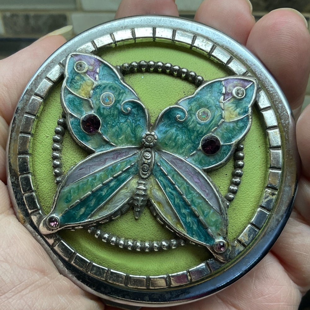 Lovely BRIGHTON Jeweled Butterfly Compact Mirror